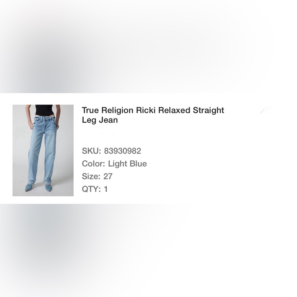 NWT True religion ricki relaxed straight leg jean
